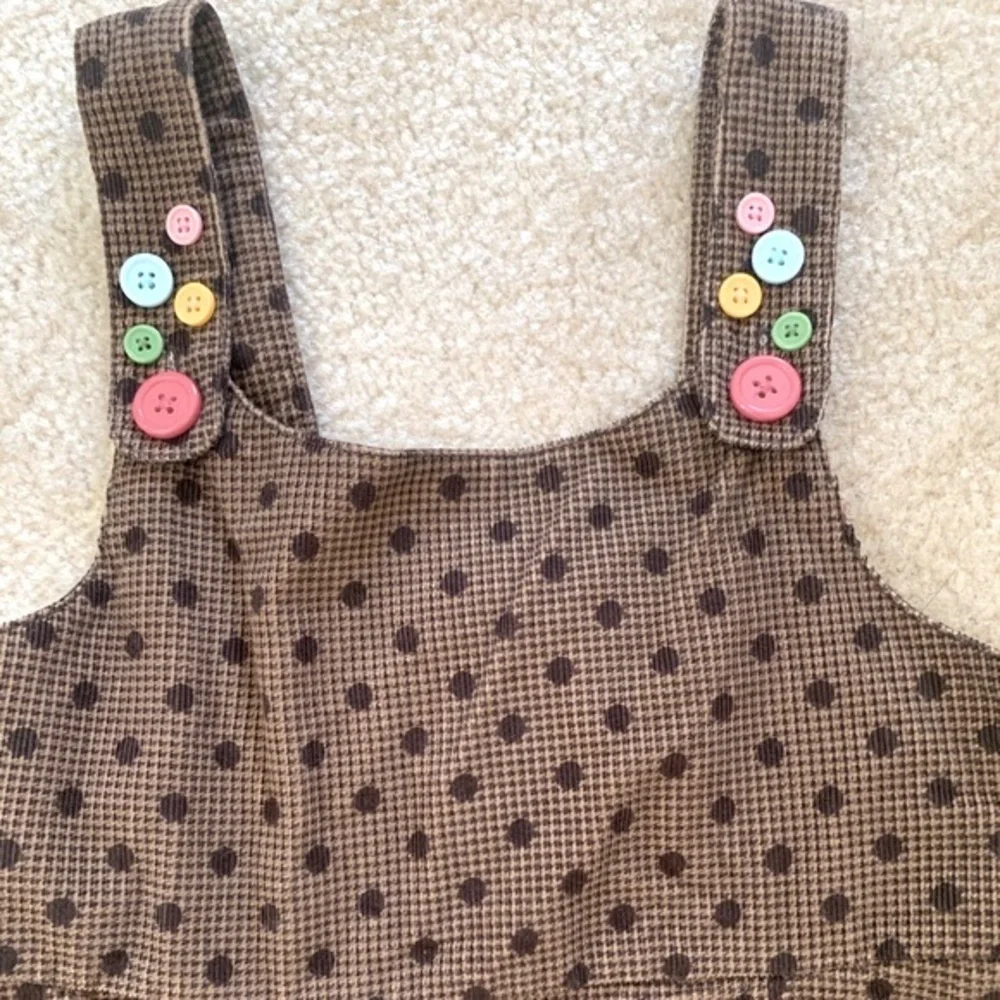 Gymboree Brown And Tan  Polka Dot Corduroy Jumper Size 12